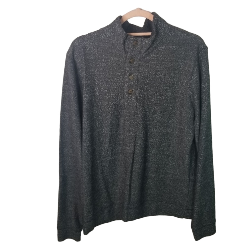 Marine Layer gray mock neck snap pullover